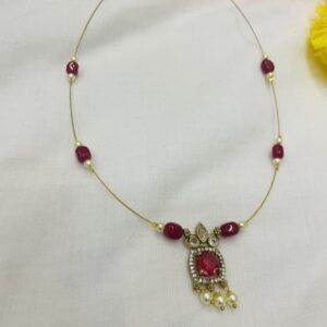 Invisible chain with pearls and cute pendant